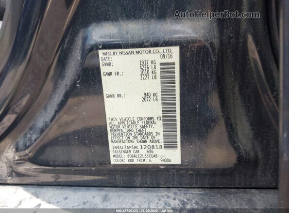 1N4AL3AP1HC120818 2017 NISSAN ALTIMA Gray ძრავის განყოფილების ხედი
