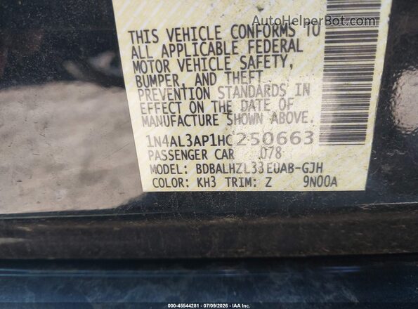 1N4AL3AP1HC250663 2017 NISSAN ALTIMA Black Engine compartment view