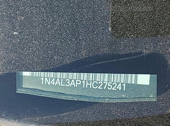 1N4AL3AP1HC275241 2017 NISSAN ALTIMA Silver Widok naklejki z numerem VIN