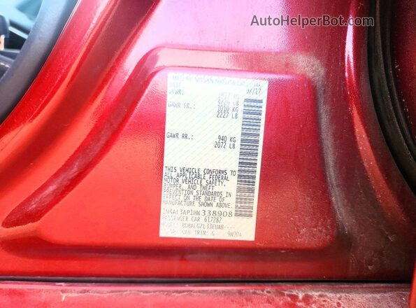 1N4AL3AP1HN338908 2017 NISSAN ALTIMA Red Շարժիչի բաժամունքի տեսք