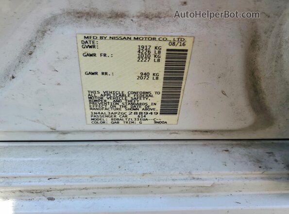 1N4AL3AP2GC288949 2016 NISSAN ALTIMA White Շարժիչի բաժամունքի տեսք
