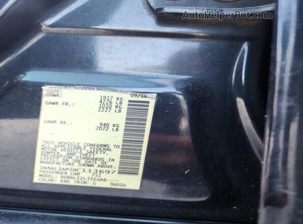 1N4AL3AP2HC113697 2017 NISSAN ALTIMA Черный Вид подкапотного пространства