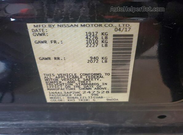 1N4AL3AP2HC247528 2017 NISSAN ALTIMA Black Engine compartment view
