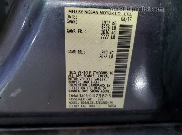 1N4AL3AP2HC479823 2017 NISSAN ALTIMA Gray Widok komory silnika