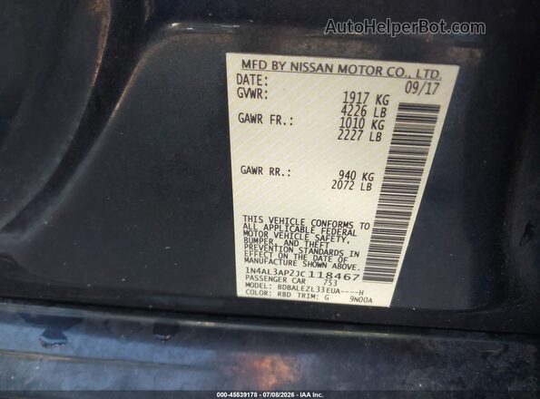 1N4AL3AP2JC118467 2018 NISSAN ALTIMA Gray Вид підкапотного простору