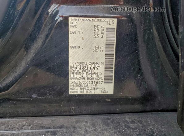 1N4AL3AP2JC235627 2018 NISSAN ALTIMA Black Engine compartment view