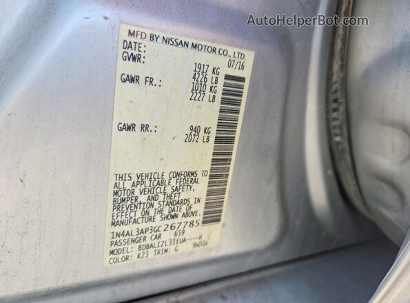 1N4AL3AP3GC267785 2016 NISSAN ALTIMA Silver Widok komory silnika