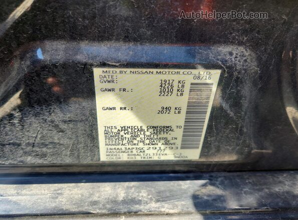 1N4AL3AP3GC291293 2016 NISSAN ALTIMA Черный Вид подкапотного пространства
