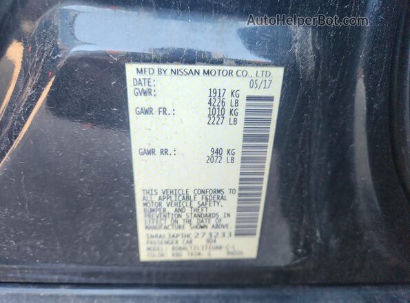 1N4AL3AP3HC273233 2017 NISSAN ALTIMA Gray Вид підкапотного простору