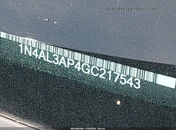 1N4AL3AP4GC217543 2016 NISSAN ALTIMA Black ძრავის განყოფილების ხედი