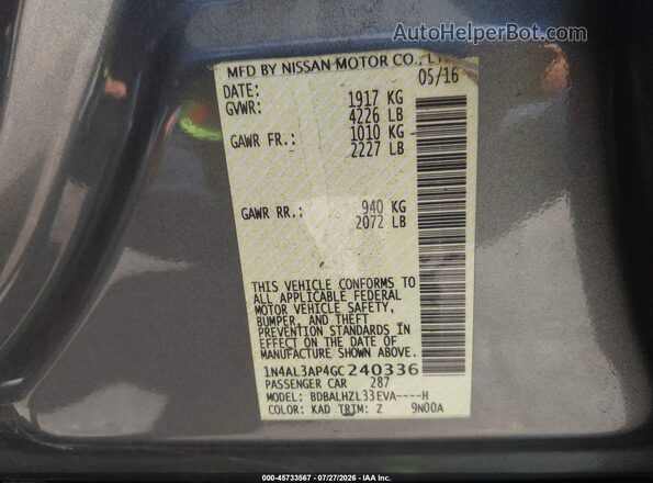 1N4AL3AP4GC240336 2016 NISSAN ALTIMA Brown Engine compartment view