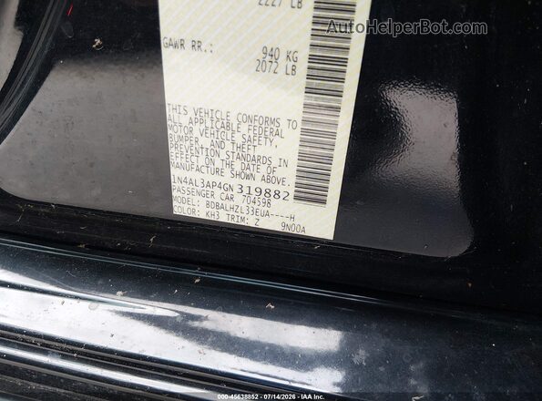 1N4AL3AP4GN319882 2016 NISSAN ALTIMA Черный Вид подкапотного пространства