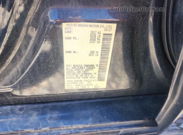 1N4AL3AP5HC242243 2017 NISSAN ALTIMA Charcoal ძრავის განყოფილების ხედი
