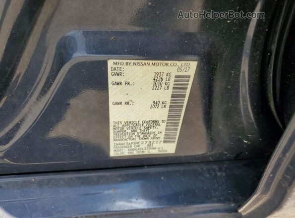 1N4AL3AP5HC273217 2017 NISSAN ALTIMA Gray Widok naklejki z numerem VIN