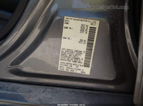 1N4AL3AP5HC485244 2017 NISSAN ALTIMA Gray Engine compartment view
