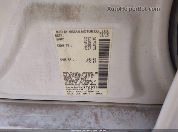 1N4AL3AP5JC176623 2018 NISSAN ALTIMA White Engine compartment view
