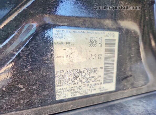 1N4AL3AP5JC285888 2018 NISSAN ALTIMA Black Widok komory silnika