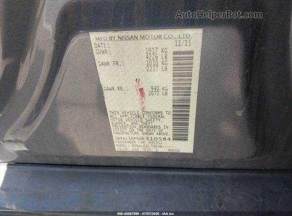1N4AL3AP6GN310584 2016 NISSAN ALTIMA Gray Widok komory silnika