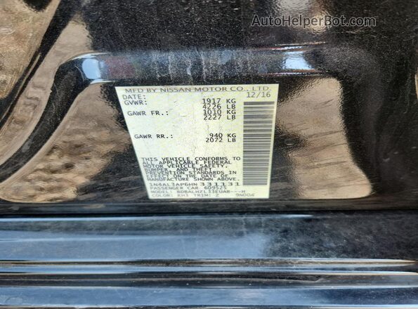 1N4AL3AP6HN331131 2017 NISSAN ALTIMA Black Vista de la etiqueta del VIN