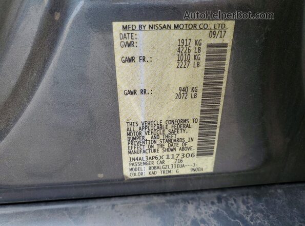 1N4AL3AP6JC117306 2018 NISSAN ALTIMA Серый Вид подкапотного пространства