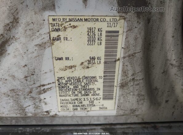 1N4AL3AP6JC151567 2018 NISSAN ALTIMA White Widok komory silnika