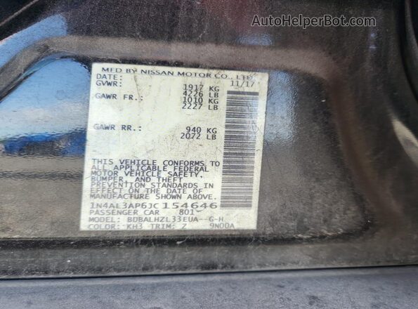 1N4AL3AP6JC154646 2018 NISSAN ALTIMA Black Engine compartment view