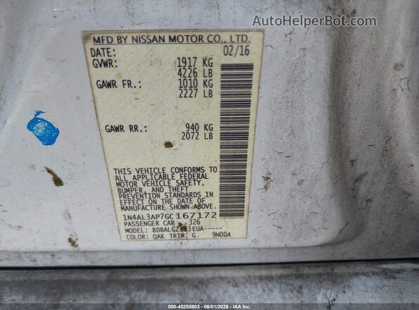 1N4AL3AP7GC167172 2016 NISSAN ALTIMA White Շարժիչի բաժամունքի տեսք