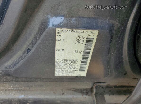 1N4AL3AP7GN314465 2016 NISSAN ALTIMA Серый Вид подкапотного пространства