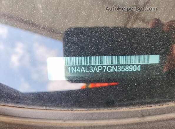 1N4AL3AP7GN358904 2016 NISSAN ALTIMA Black VIN կոդի պիտակի տեսք