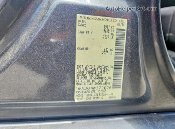 1N4AL3AP7GN372026 2016 NISSAN ALTIMA Gray Շարժիչի բաժամունքի տեսք