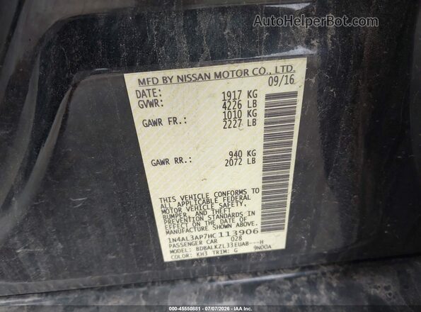 1N4AL3AP7HC113906 2017 NISSAN ALTIMA Черный Вид подкапотного пространства