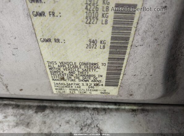 1N4AL3AP7HC132164 2017 NISSAN ALTIMA Silver Вид підкапотного простору