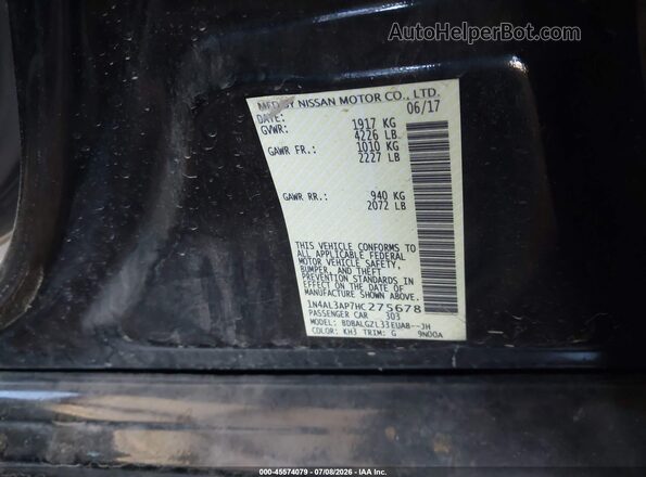 1N4AL3AP7HC275678 2017 NISSAN ALTIMA Черный Вид подкапотного пространства