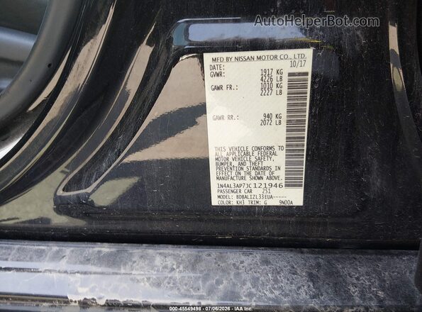 1N4AL3AP7JC121946 2018 NISSAN ALTIMA Черный Вид подкапотного пространства
