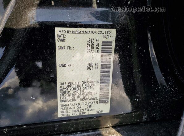 1N4AL3AP7JC127939 2018 NISSAN ALTIMA Black ძრავის განყოფილების ხედი