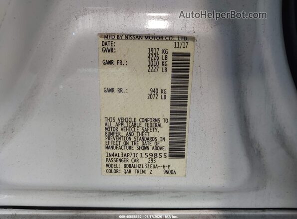 1N4AL3AP7JC159855 2018 NISSAN ALTIMA White Вид підкапотного простору