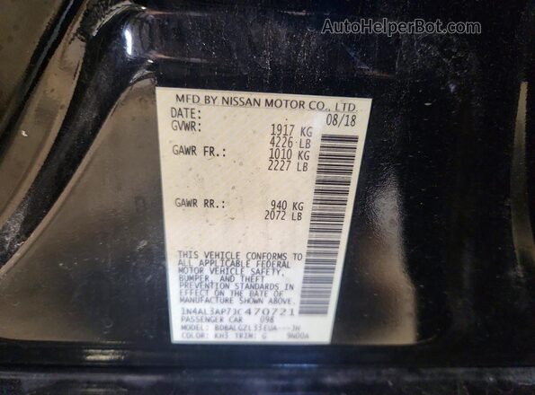 1N4AL3AP7JC470721 2018 NISSAN ALTIMA Черный Вид подкапотного пространства
