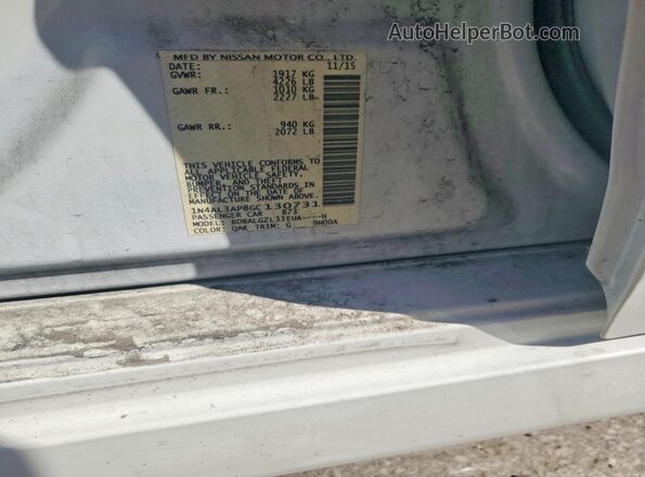 1N4AL3AP8GC130731 2016 NISSAN ALTIMA White Вид підкапотного простору