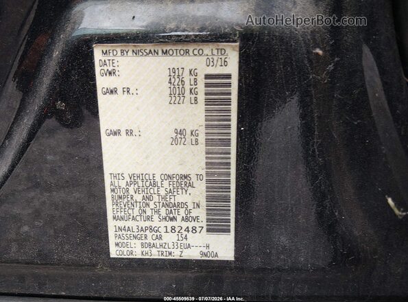 1N4AL3AP8GC182487 2016 NISSAN ALTIMA Black Engine compartment view
