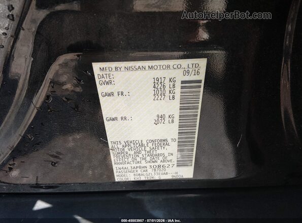 1N4AL3AP8HN308627 2017 NISSAN ALTIMA Black Widok komory silnika