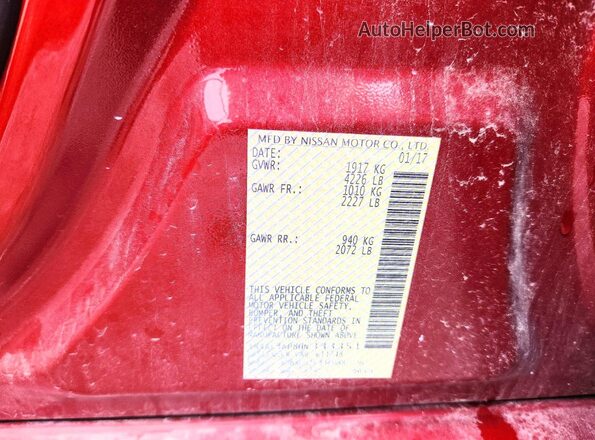 1N4AL3AP8HN333351 2017 NISSAN ALTIMA Red Շարժիչի բաժամունքի տեսք