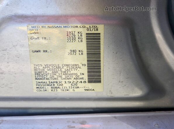 1N4AL3AP8JC192248 2018 NISSAN ALTIMA Silver Widok komory silnika