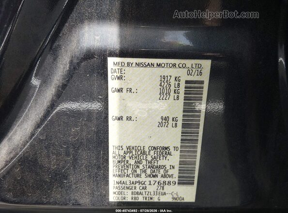 1N4AL3AP9GC176889 2016 NISSAN ALTIMA Dark Blue Вид подкапотного пространства