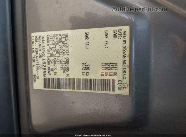 1N4AL3AP9GC182899 2016 NISSAN ALTIMA Gray Շարժիչի բաժամունքի տեսք