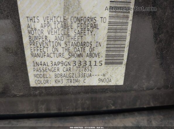 1N4AL3AP9GN333115 2016 NISSAN ALTIMA Black Vista del compartimento del motor