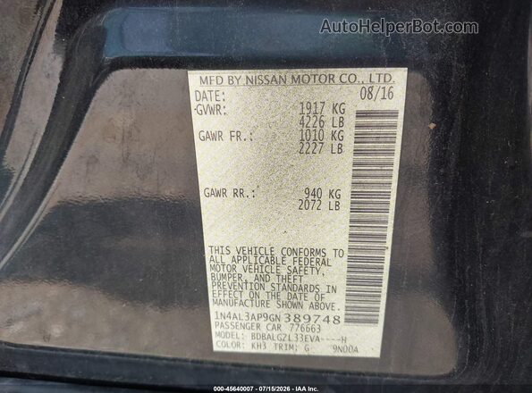 1N4AL3AP9GN389748 2016 NISSAN ALTIMA Black Engine compartment view