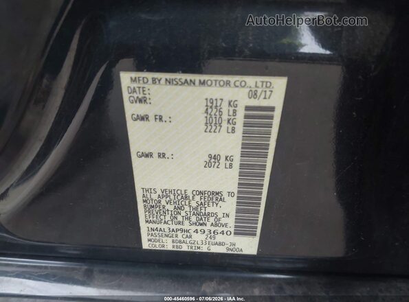 1N4AL3AP9HC493640 2017 NISSAN ALTIMA Gray Widok komory silnika