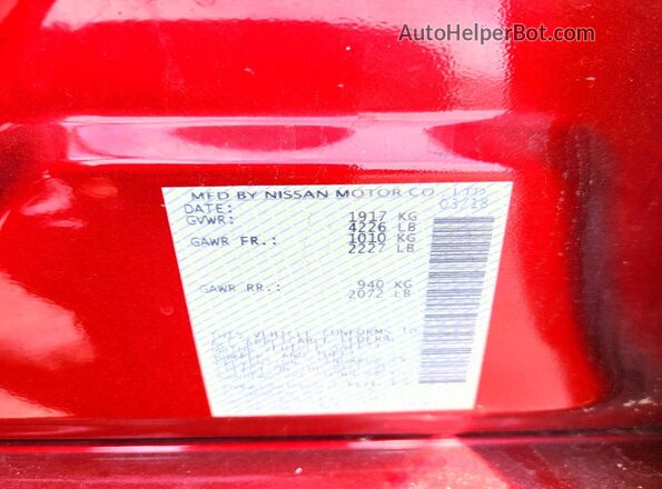 1N4AL3AP9JC230635 2018 NISSAN ALTIMA Red Вид наклейки з VIN-кодом