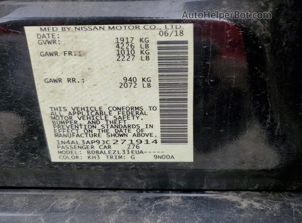 1N4AL3AP9JC271914 2018 NISSAN ALTIMA Black Widok komory silnika