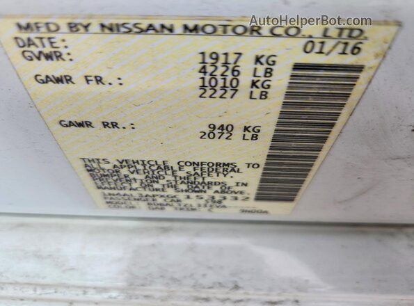 1N4AL3APXGC153332 2016 NISSAN ALTIMA White Widok komory silnika
